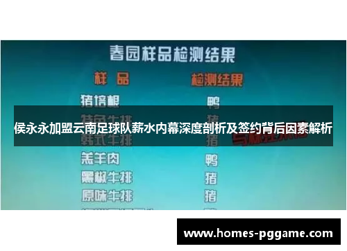 侯永永加盟云南足球队薪水内幕深度剖析及签约背后因素解析
